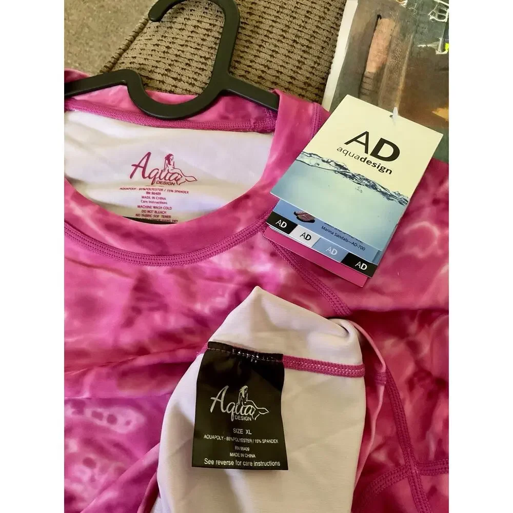 Swim Shirt, Aqua Design UPF 50+, Pink, XL, Surfer, Swimmer, Protective, NWT
